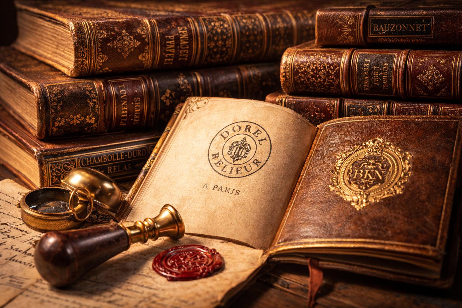 Les reliures signées par de grands relieurs : le sceau du relieur ancien